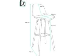 KAYELLES Lot De 2 Tabourets De Bar Scandinaves Coussin Pieds Bois SHUG (noir) -Electroménager Soldes tabouret de bar 9147881