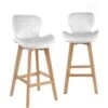 KAYELLES Lot De 2 Chaises De Bar Scandinave Matelassé FATA (Blanc) -Electroménager Soldes tabouret de bar 9148315