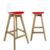 KAYELLES Lot De 2 Chaises De Bar Scandinave MALI (Blanc Rouge) 1 KAYELLES Lot De 2 Chaises De Bar Scandinave MALI (Blanc Rouge) -Electroménager Soldes tabouret de bar 9148325