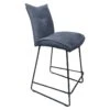 Chaise De Bar En Tissu Gris Avec Piètement En Métal Noir Mat - LUCKY -Electroménager Soldes tabouret de bar 9148335