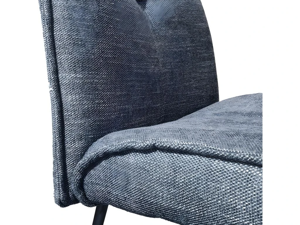 Chaise De Bar En Tissu Gris Avec Piètement En Métal Noir Mat - LUCKY 7 Chaise De Bar En Tissu Gris Avec Piètement En Métal Noir Mat - LUCKY – Image 5