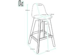 KAYELLES Lot De 2 Chaises De Bar Scandinave MALI (Girs) -Electroménager Soldes tabouret de bar 9148405