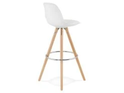 Lot De 2 Tabourets De Bar Blanc Avec Pieds Bois Et Métal - Diana -Electroménager Soldes tabouret de bar 9148451