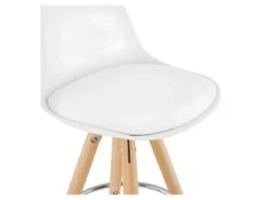 Lot De 2 Tabourets De Bar Blanc Avec Pieds Bois Et Métal - Diana -Electroménager Soldes tabouret de bar 9148453