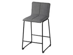 TEODORE - Lot De 2 Tabourets De Bar Tissu Gris -Electroménager Soldes tabouret de bar 9217123
