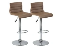DAVIDSON - Lot De 2 Tabourets De Bar Marron