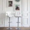 Lot De 2 Tabourets De Bar Blanc Avec Accoudoirs MIKE - HAPPY GARDEN -Electroménager Soldes tabouret de bar 9217191