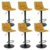 MAGNUS - Lot De 6 Tabourets Acier Et Tissu Jaune Moutarde -Electroménager Soldes tabouret de bar 9217239
