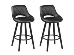 NIELS - Lot De 6 Tabourets Noirs 6 NIELS - Lot De 6 Tabourets Noirs -Electroménager Soldes tabouret de bar 9217253