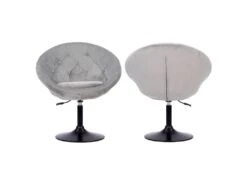 Tabouret De Bar En Velours Gris EDGAR - HAPPY GARDEN -Electroménager Soldes tabouret de bar 9217271