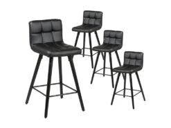 SOREN - Lot De 4 Tabourets Noirs