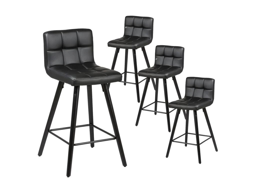 SOREN - Lot De 4 Tabourets Noirs 3 SOREN - Lot De 4 Tabourets Noirs