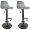 NEWTON - Lot De 2 Tabourets De Bar Coloris Gris 1 NEWTON - Lot De 2 Tabourets De Bar Coloris Gris -Electroménager Soldes tabouret de bar 9217433
