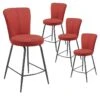 PARIL - Lot De 4 Tabourets De Bar Matelassés Rouges 2 PARIL - Lot De 4 Tabourets De Bar Matelassés Rouges -Electroménager Soldes tabouret de bar 9217461