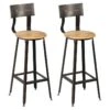 INDUS - Lot De 2 Tabourets De Bar Industriel H75 2 INDUS - Lot De 2 Tabourets De Bar Industriel H75 -Electroménager Soldes tabouret de bar 9217625