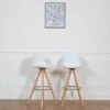 Lot De 2 Tabourets Scandinaves TOBIAS Blancs Avec Coussin - HAPPY GARDEN -Electroménager Soldes tabouret de bar 9217693