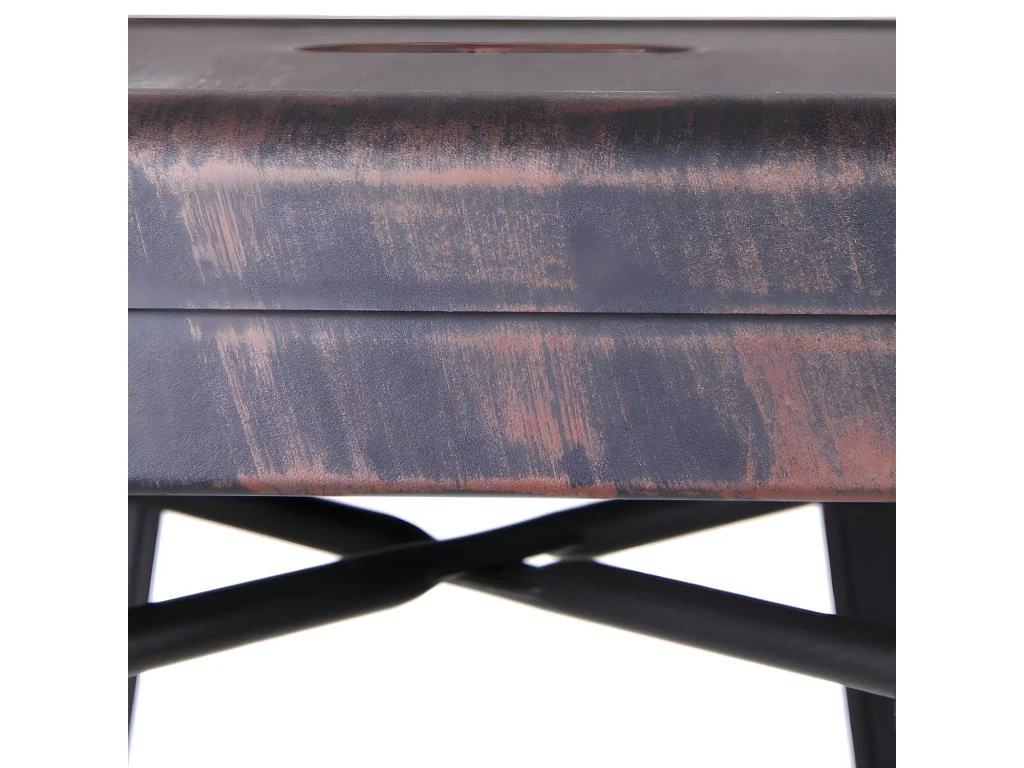 BOBBY - Lot De 2 Tabourets Hauts Métalliques Noir Vieilli H76.5cm 6 BOBBY - Lot De 2 Tabourets Hauts Métalliques Noir Vieilli H76.5cm – Image 4