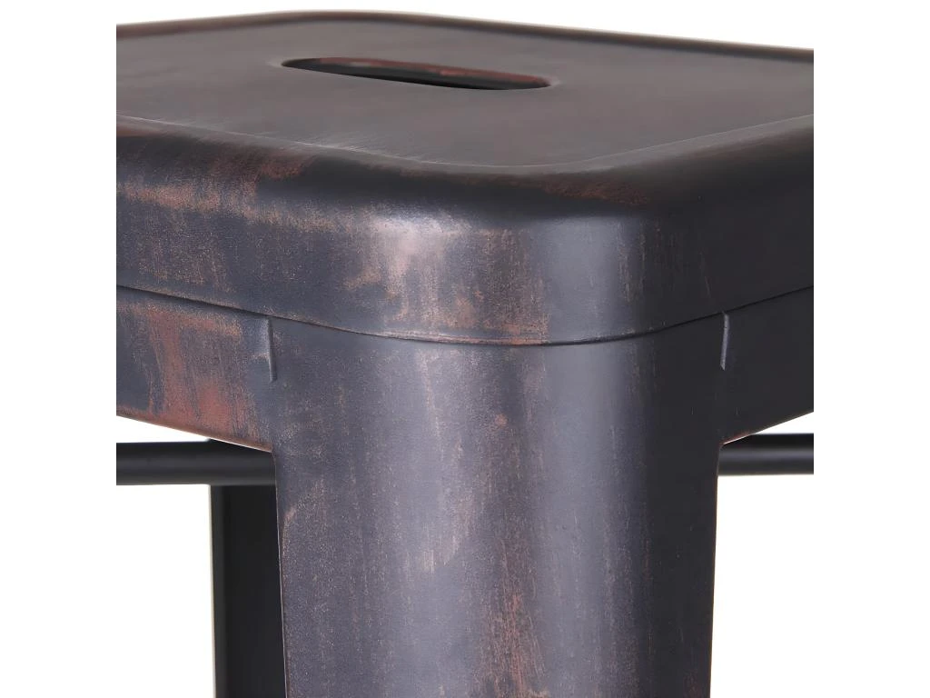 BOBBY - Lot De 2 Tabourets Hauts Métalliques Noir Vieilli H76.5cm 7 BOBBY - Lot De 2 Tabourets Hauts Métalliques Noir Vieilli H76.5cm – Image 5