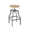 SILPA - Tabouret De Bar Pieds Métal Et Assise Bois