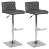 BUTTON - Lot De 2 Tabourets De Bar Gris -Electroménager Soldes tabouret de bar 9217799