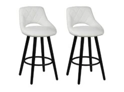 NIELS - Lot De 2 Tabourets Blancs