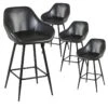 THOME - Lot De 4 Tabourets De Bar Simili Noir 1 THOME - Lot De 4 Tabourets De Bar Simili Noir -Electroménager Soldes tabouret de bar 9217829