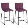 TEODORE - Lot De 2 Tabourets De Bar Tissu Violet 2 TEODORE - Lot De 2 Tabourets De Bar Tissu Violet -Electroménager Soldes tabouret de bar 9217947