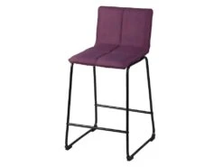 TEODORE - Lot De 2 Tabourets De Bar Tissu Violet -Electroménager Soldes tabouret de bar 9217951