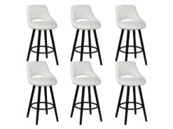 NIELS - Lot De 6 Tabourets Blancs Et Noirs