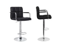 Lot De 2 Tabourets De Bar Noir Avec Accoudoirs MIKE - HAPPY GARDEN 9 Lot De 2 Tabourets De Bar Noir Avec Accoudoirs MIKE - HAPPY GARDEN -Electroménager Soldes tabouret de bar 9218199