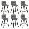 SOREN - Lot De 6 Tabourets Gris Et Noirs -Electroménager Soldes tabouret de bar 9218213