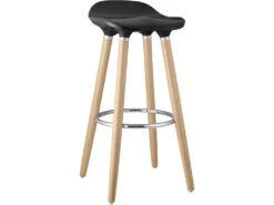BIBENNE - Lot De 2 Tabourets De Bar Noir Et Pieds Aspect Bois -Electroménager Soldes tabouret de bar 9218233