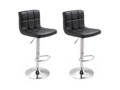 Lot De 2 Tabourets De Bar Noir MIKE - HAPPY GARDEN -Electroménager Soldes tabouret de bar 9218311