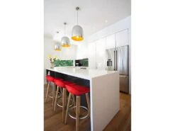 BIBENNE - Lot De 2 Tabourets De Bar Rouge Et Pieds Aspect Bois -Electroménager Soldes tabouret de bar 9218355