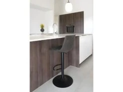 MAGNUS - Lot De 2 Tabourets Acier Et Tissu Gris -Electroménager Soldes tabouret de bar 9218385