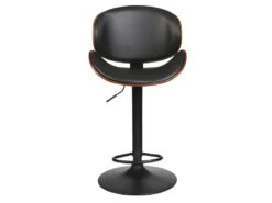 ROKIA - Tabouret De Bar Simili Noir Et Contreplaqué Marron -Electroménager Soldes tabouret de bar 9218425