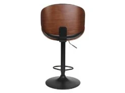 ROKIA - Tabouret De Bar Simili Noir Et Contreplaqué Marron -Electroménager Soldes tabouret de bar 9218429