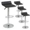 TARAN - Lot De 4 Tabourets De Bar Simili Noir -Electroménager Soldes tabouret de bar 9218455