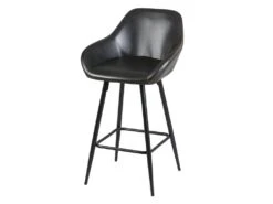 THOME - Lot De 2 Tabourets De Bar Simili Noir -Electroménager Soldes tabouret de bar 9218531