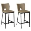 CATALIA - Lot De 2 Tabourets Métal Noir Et Simili Taupe -Electroménager Soldes tabouret de bar 9218579