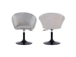 Tabouret De Bar En Velours Gris GABIN - HAPPY GARDEN -Electroménager Soldes tabouret de bar 9218733