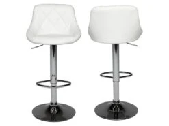 Lot De 2 Tabourets De Bar Blanc JASPER - HAPPY GARDEN -Electroménager Soldes tabouret de bar 9218781