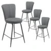 PARIL - Lot De 4 Tabourets De Bar Matelassés Gris -Electroménager Soldes tabouret de bar 9218805
