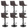MAGNUS - Lot De 6 Tabourets Acier Et Tissu Gris 2 MAGNUS - Lot De 6 Tabourets Acier Et Tissu Gris -Electroménager Soldes tabouret de bar 9218839