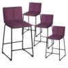 TEODORE - Lot De 4 Tabourets De Bar Tissu Violet -Electroménager Soldes tabouret de bar 9218951