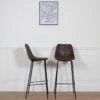 Lot De 2 Tabourets De Bar Vintage LUCIEN Marron - Hauteur D'assise 75cm - HAPPY GARDEN -Electroménager Soldes tabouret de bar 9218957