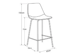 Lot De 2 Tabourets De Bar Vintage LUCIEN Marron - Hauteur D'assise 75cm - HAPPY GARDEN -Electroménager Soldes tabouret de bar 9218965
