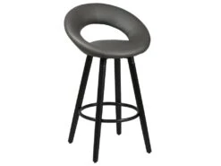 LOTHAR - Lot De 6 Tabourets Gris Et Noirs -Electroménager Soldes tabouret de bar 9219019