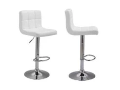 Lot De 2 Tabourets De Bar Blanc MIKE - HAPPY GARDEN -Electroménager Soldes tabouret de bar 9219041