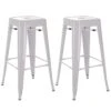 BOBBY - Lot De 2 Tabourets Hauts Métalliques Blancs H76.5cm -Electroménager Soldes tabouret de bar 9219089